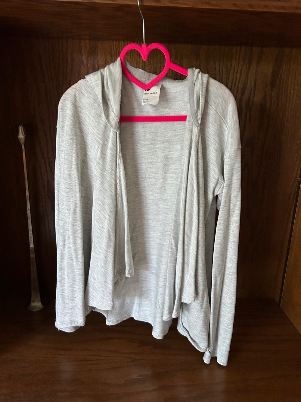 all in motion Heather Gray Hooded Open-Front Cardigan